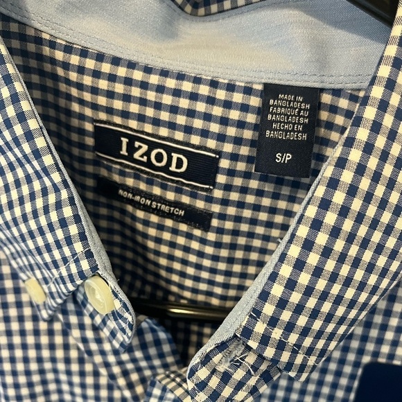 IZOD Lot Of 2 Gingham Non Iron Stretch Button Down Shirts Sz S NWT - Picture 3 of 6
